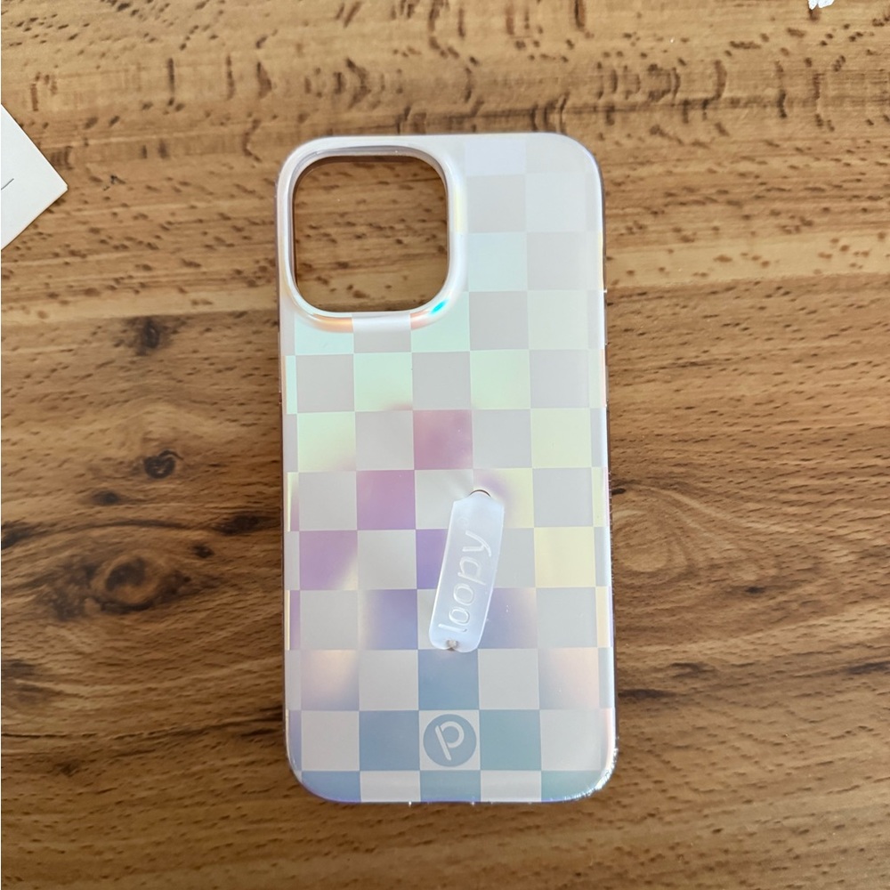PopSocket Iridescent Checkered Phone Case